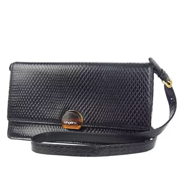 Ungaro Logos Leather Classic 3Way Shoulder Clutch Bag - Picture 1 of 12